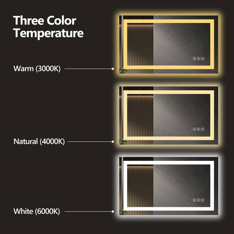 24x32 Inch Frameless LED Bathroom Mirror,Smart Mirror