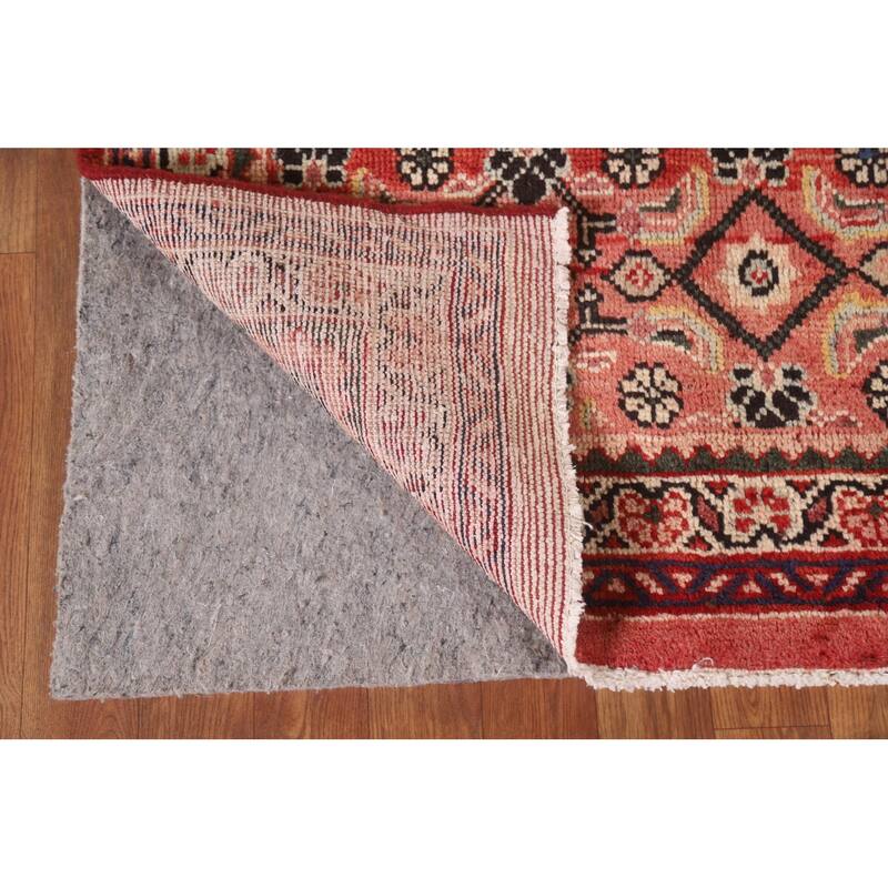 Hand Knotted Oriental 100% Wool Carpet Traditional All-Over Red Mahal Runner Rug - 10' 3'' X 3' 5''