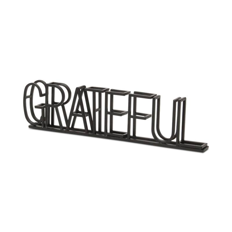 Double Row Grateful Sign - 16.5" - Black
