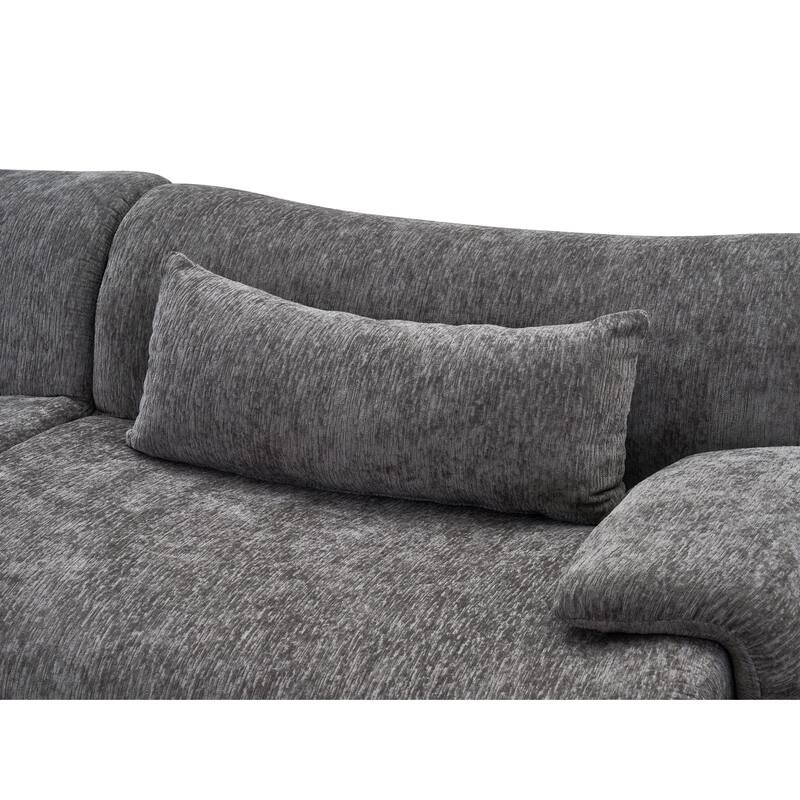 118" Boneless Couches for Living Room, Sectional Couches Modular Sofa with Ottoman, Memory Foam Cloud Couch