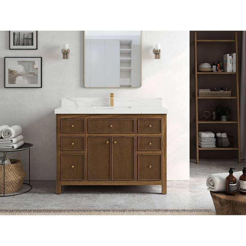 Willow Collections 48 in. W x 22 in. D Sonoma Teak Single Sink Bathroom Vanity with Countertop