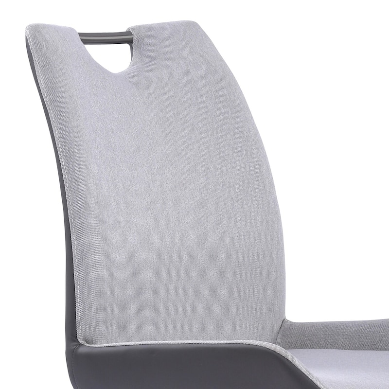 Silver/Gray Fabric Upholstered Metal Frame Dining Chair, Set of 2, Sturdy Dining Chair for Dining Rooms - 23.5