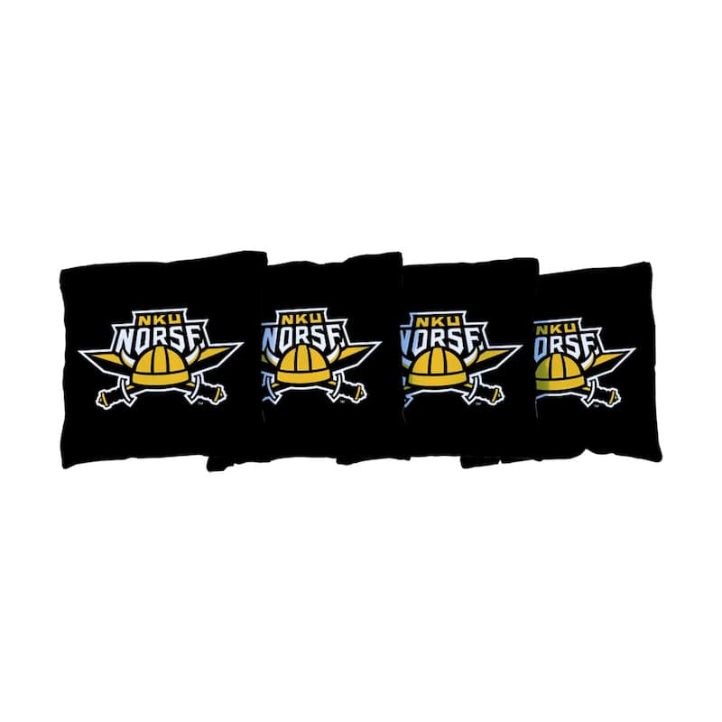 Northern Kentucky Norse Black Cornhole Bags - Corn Filled