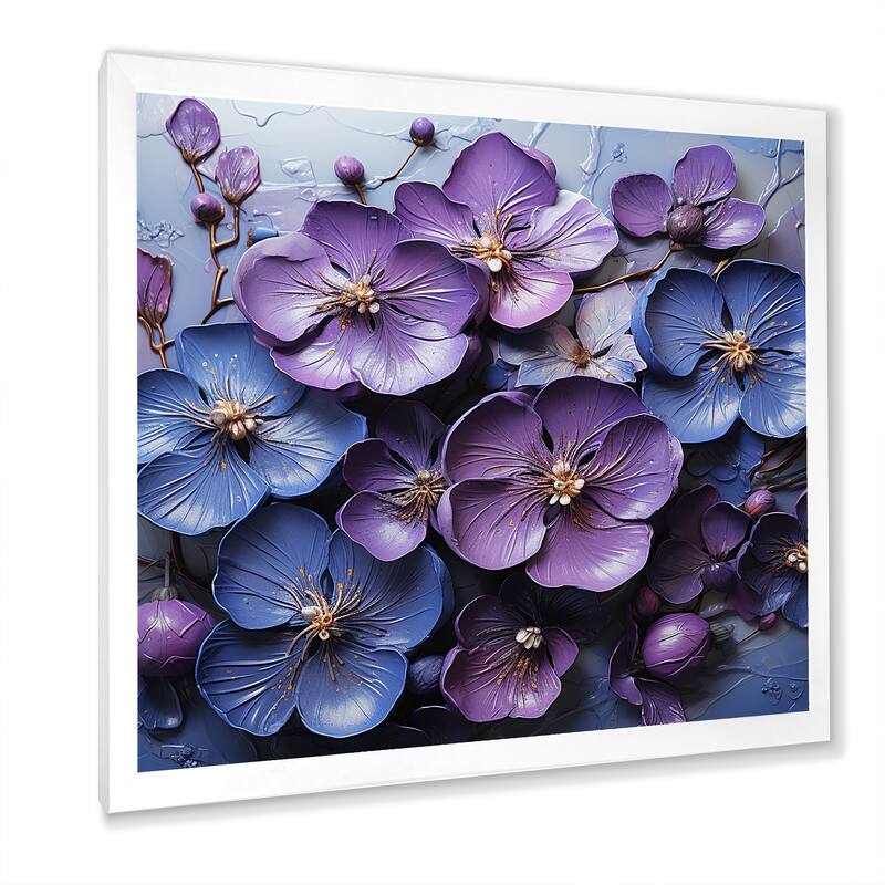 Designart "Royal Elegance " Violets Framed Canvas Prints