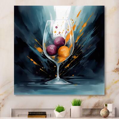 Designart "Glam Cognac Glass Iii" Fashion Canvas Print