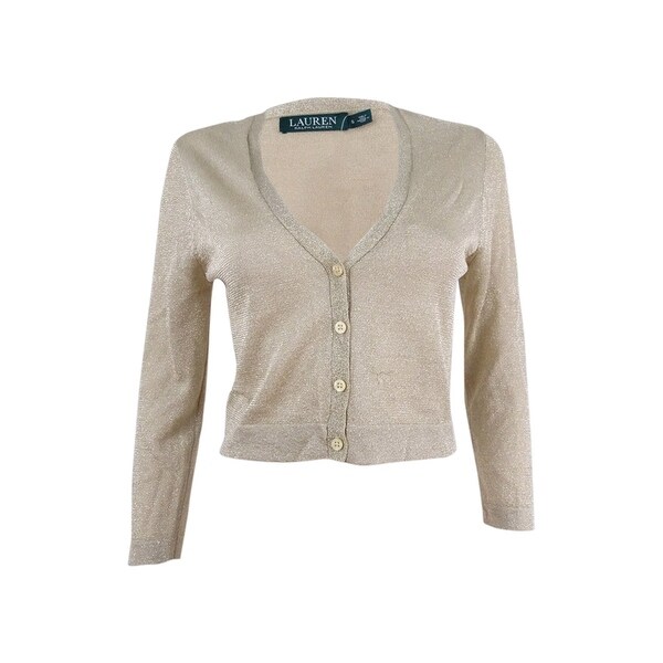 gold cropped cardigan