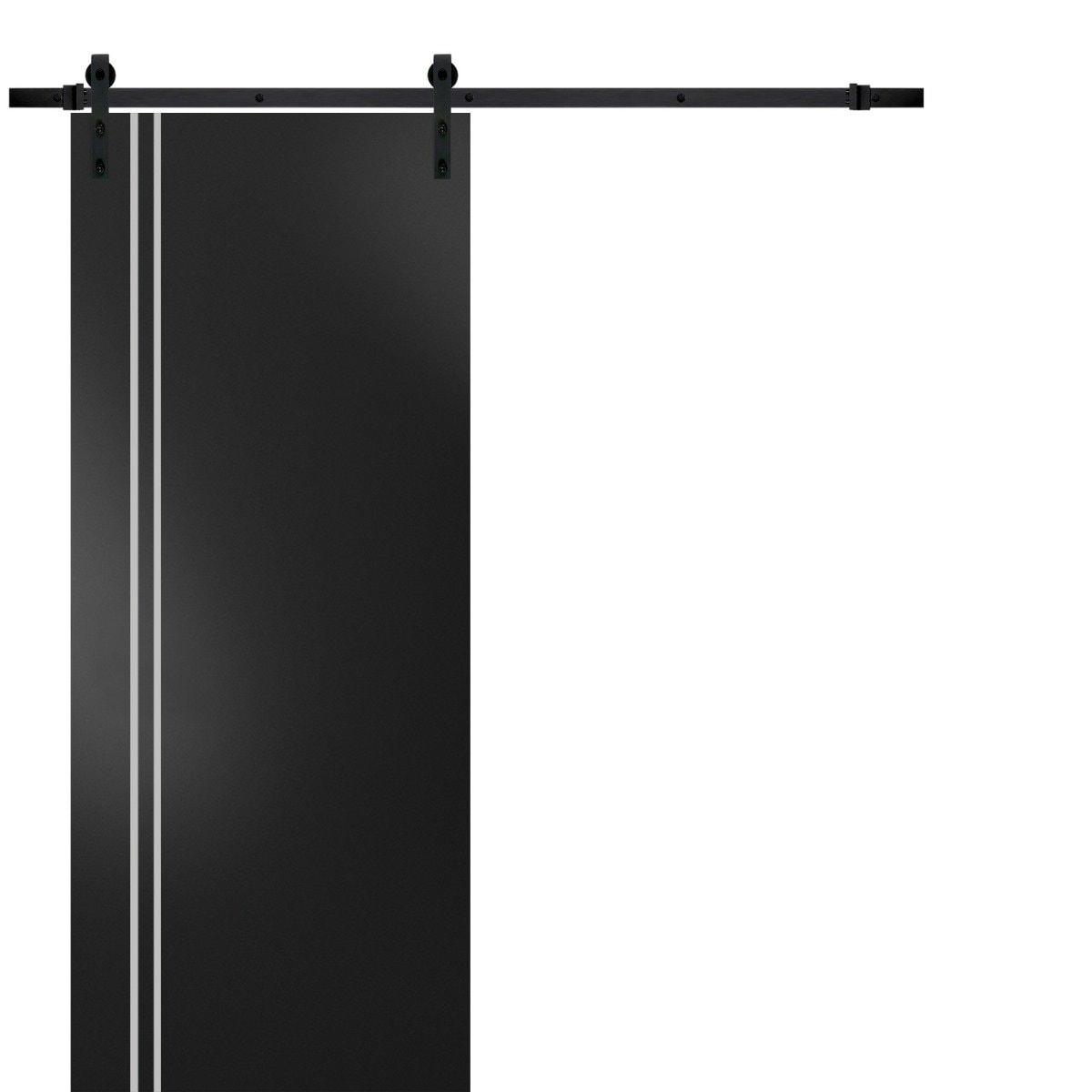 Sturdy Barn Door 36 x 80 Planum 0310 Matte Black with 6.6FT