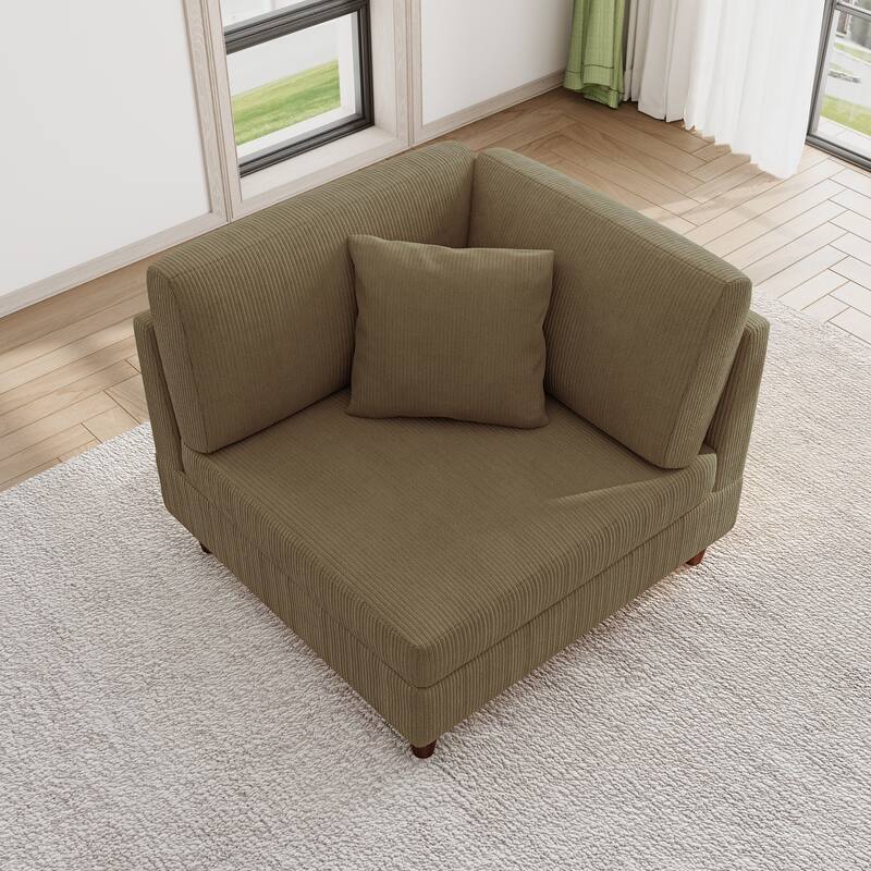 Modular Corduroy Armchair Sofa Accent Chair