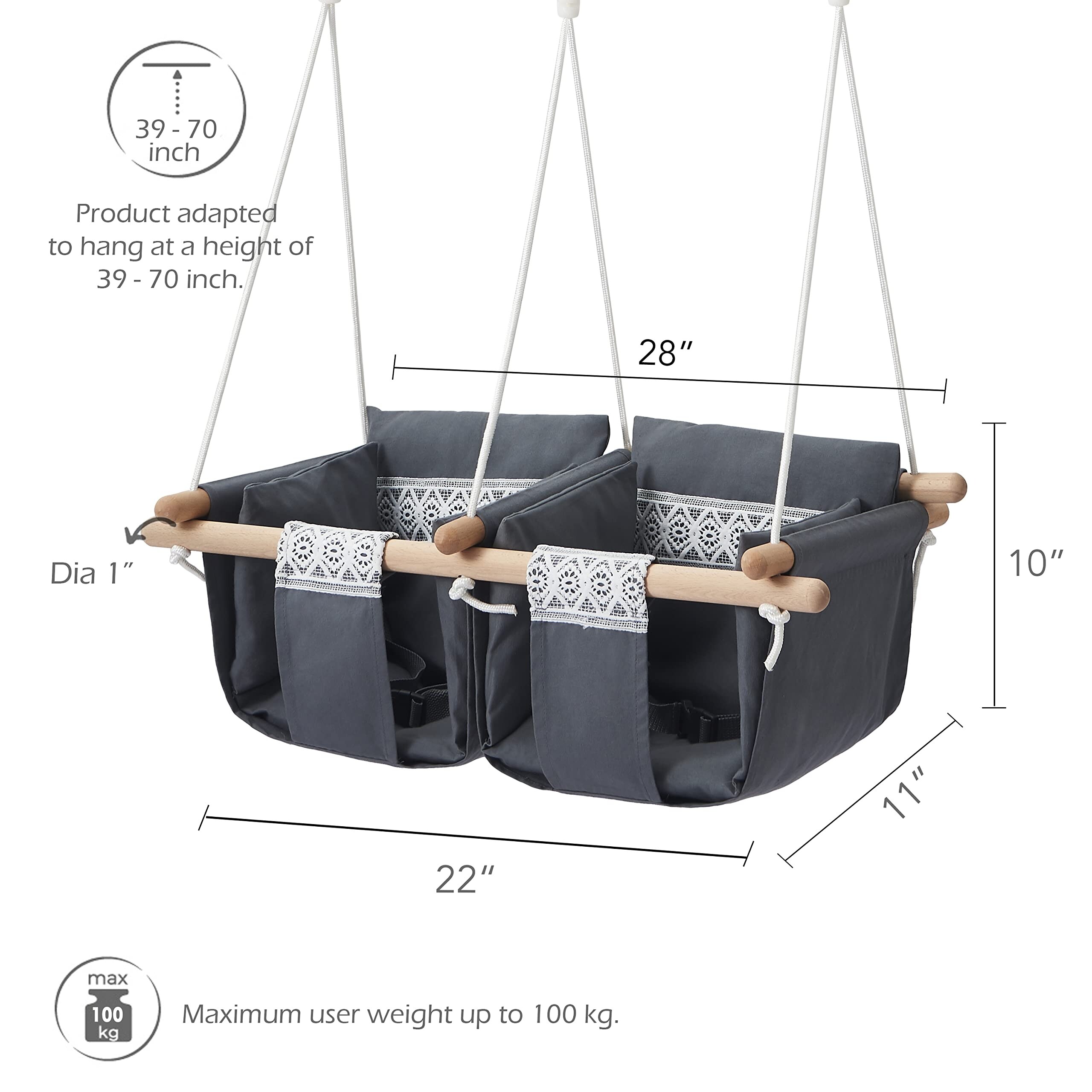 Twin baby swing top