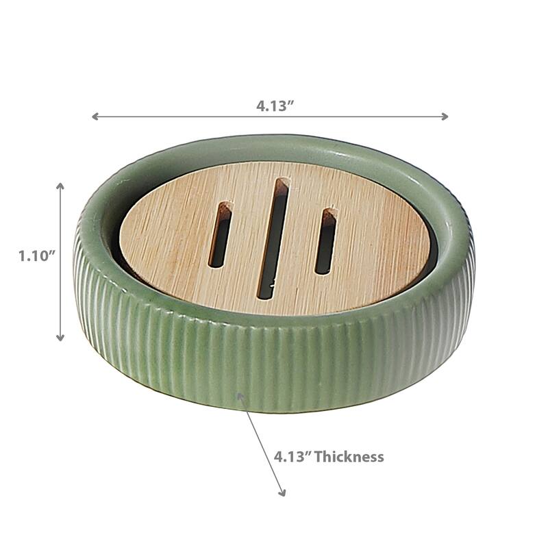 Soap Dish With Bamboo Green