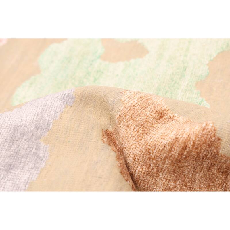 ECARPETGALLERY Hand-knotted Legacy Khaki Silk, Wool Rug - 9'11 x 14'2