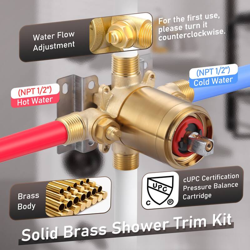 WOWOW Single Handle 1-Spray Tub and Shower Faucet with Valve Included
