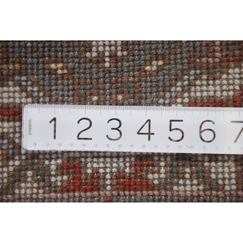 Hand Knotted Oriental 100% Wool Carpet Traditional Medallion Greys & Charcoal Heriz (serapi) Area Rug - 3' 0'' X 2' 0''