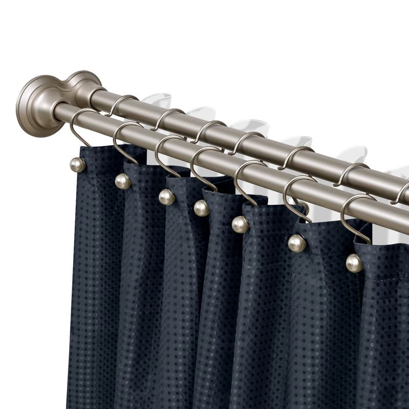 Utopia Alley Adjustable 72-Inch Double Shower Curtain Tension Rods - Rust-Proof Aluminum with Rubber End Cap - Nickel
