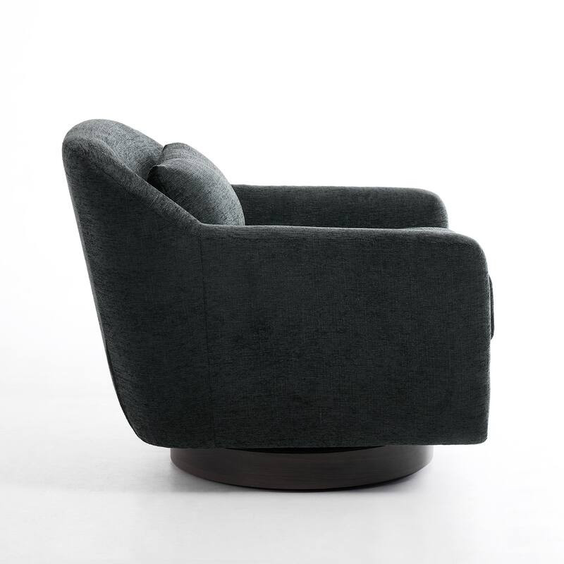 Miles Chenille Scandinavian Swivel Lounge Armchair(Set of 2)