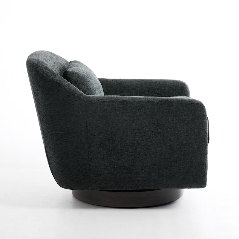 Miles Chenille Scandinavian Swivel Lounge Armchair