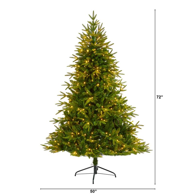 6' Colorado Mountain Fir "Natural Look" Artificial Christmas Tree with 350 Clear LED Lights and 1704 Bendable Banches
