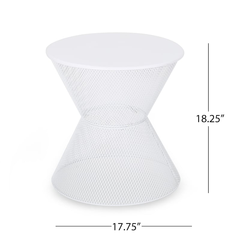 Nevada Matte White Iron Side Table