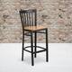 Option Natural Wood Seat/ Black Metal Frame