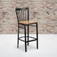 Option Natural Wood Seat/ Black Metal Frame