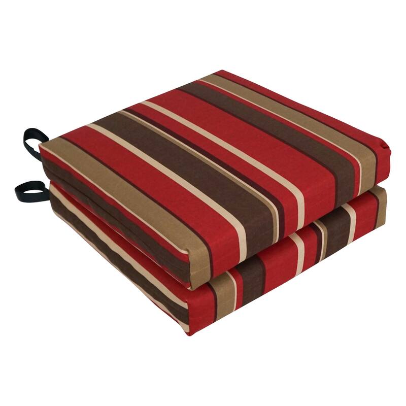 16-inch Indoor/Outdoor Chair Cushions (Set of 2) - 16 x 16 - Montserrat Sangria