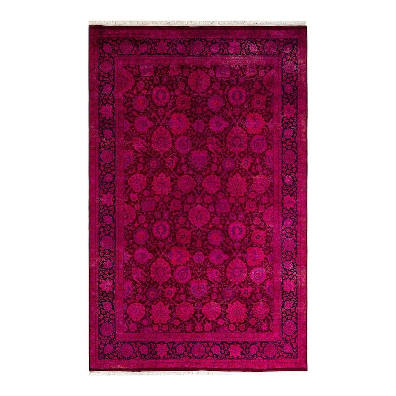 Contemporary Overdyed Wool Hand Knotted Area Rug - 6' 1" x 9' 4"