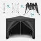 preview thumbnail 23 of 22, 10 x10 Folding Canopy with 4 Sidewalls Outdoor Event Shelter Gazebo Portable Tents for Parties, Canopy Weight Bag Carry Bag