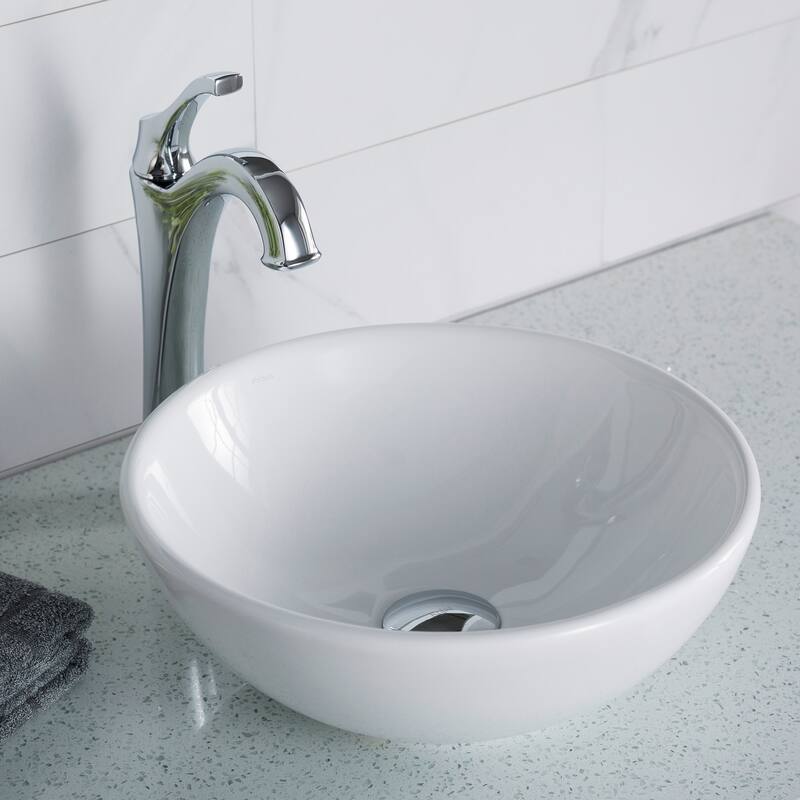 Kraus Elavo 13-27/40" Vitreous China Vessel Bathroom Sink