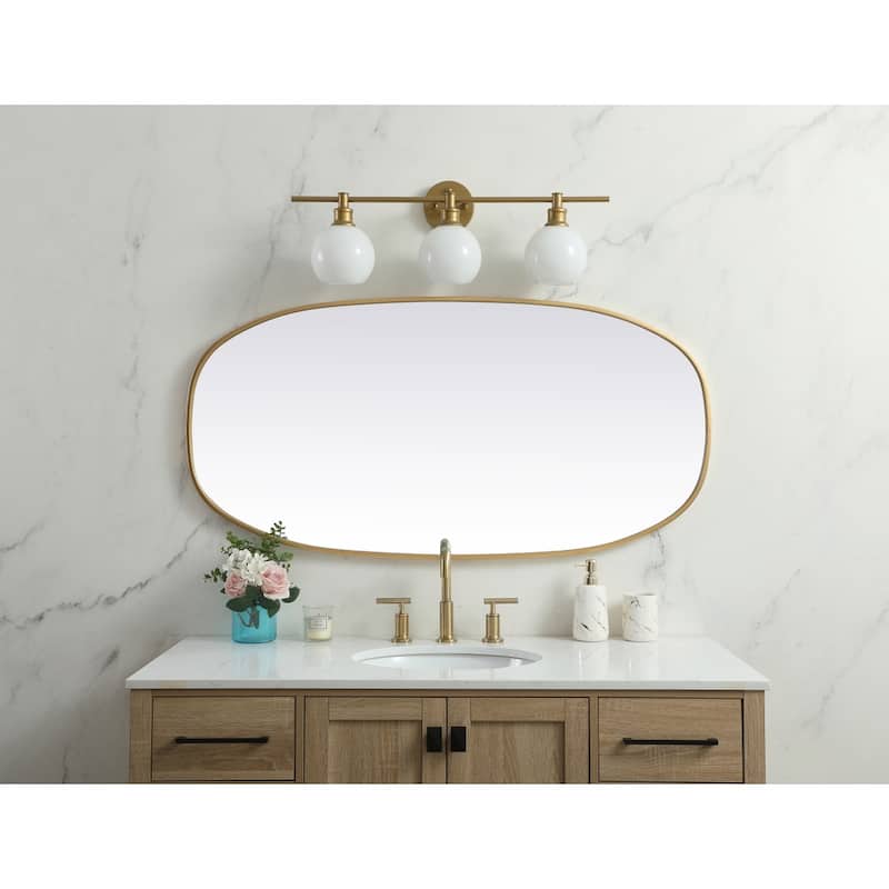 Indigo Home Metal Frame Oval Mirror 24x48 Inch