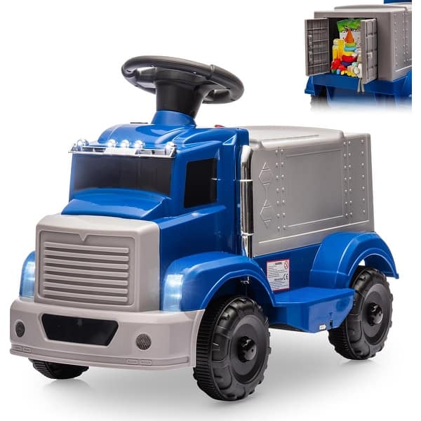 slide 2 of 36, Ride on Truck, 6V Kids Electric Car with Under Seat Storage Dark Blue