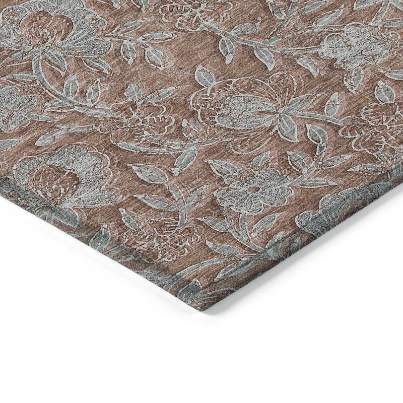Machine Washable Indoor/ Outdoor Chantille Floral Rug