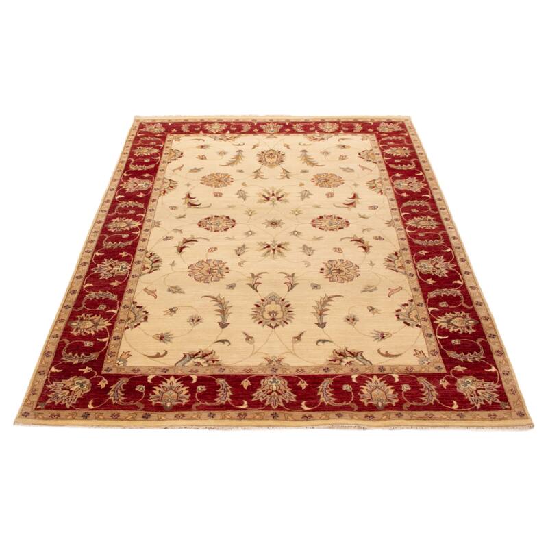 ECARPETGALLERY Hand-knotted Jamshidpour Cream Wool Rug - 6' 7" x 9' 9"