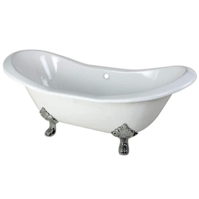 Kingston Brass Aqua Eden 72" Clawfoot Cast Iron Soaking Tub with