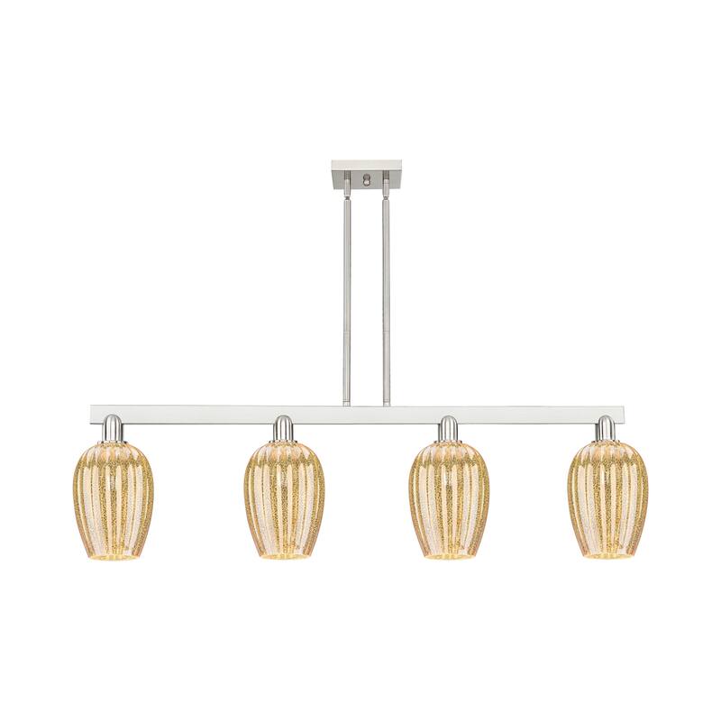 Innovations Lighting 716-4I-13-48 Preston Linear Flute Preston 4 Light - Brushed Satin Nickel / Mercury