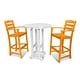 preview thumbnail 11 of 17, POLYWOOD La Casa Caf 3-Piece Bar Set Tangerine / White