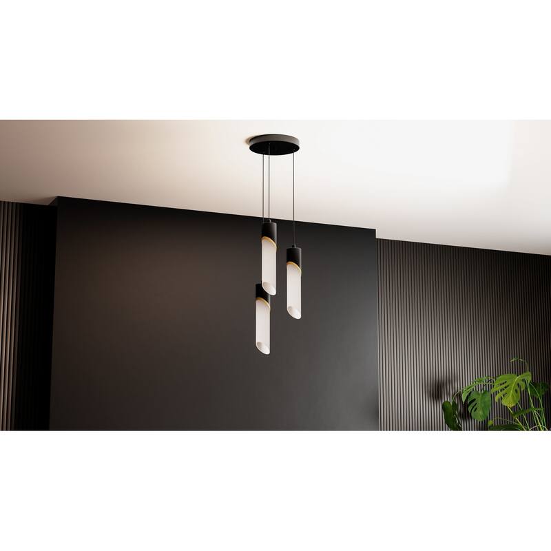 Alys 3-Light Integrated LED Matte Black Pendant