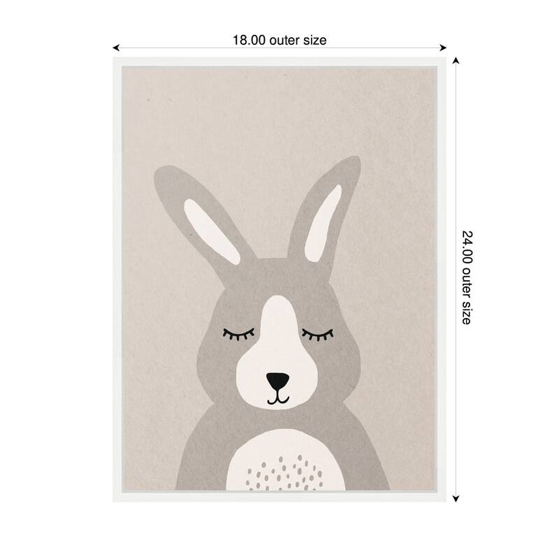Kate and Laurel Bunny by July Art Prints Framed Canvas Wall Art Print