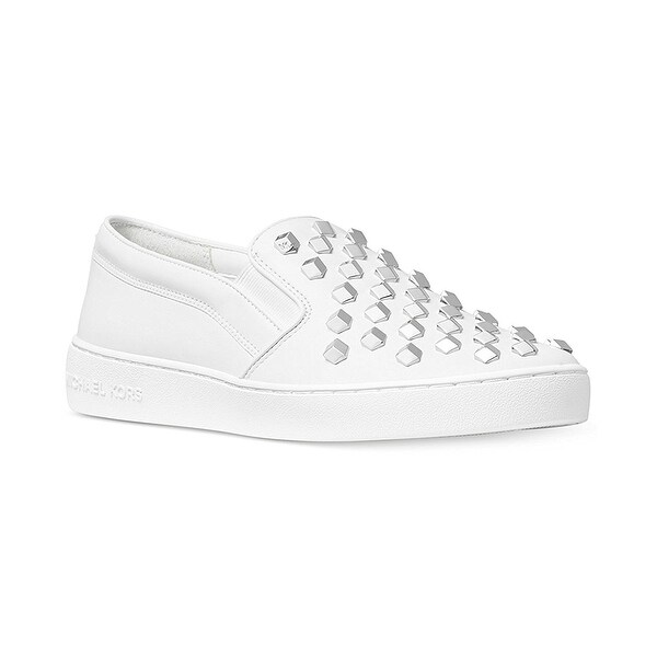 michael kors black leather slip on sneakers