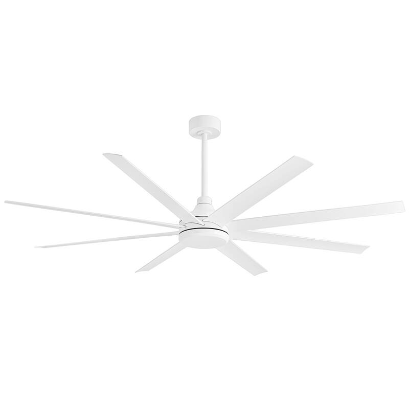 72 Inch Black/White 8-Blade Ceiling Fan with Remote without Light