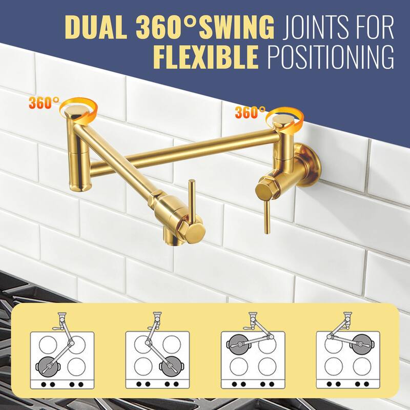 WOWOW Modern Foldable Filling Faucet with Dual-Joint Swivel Arm