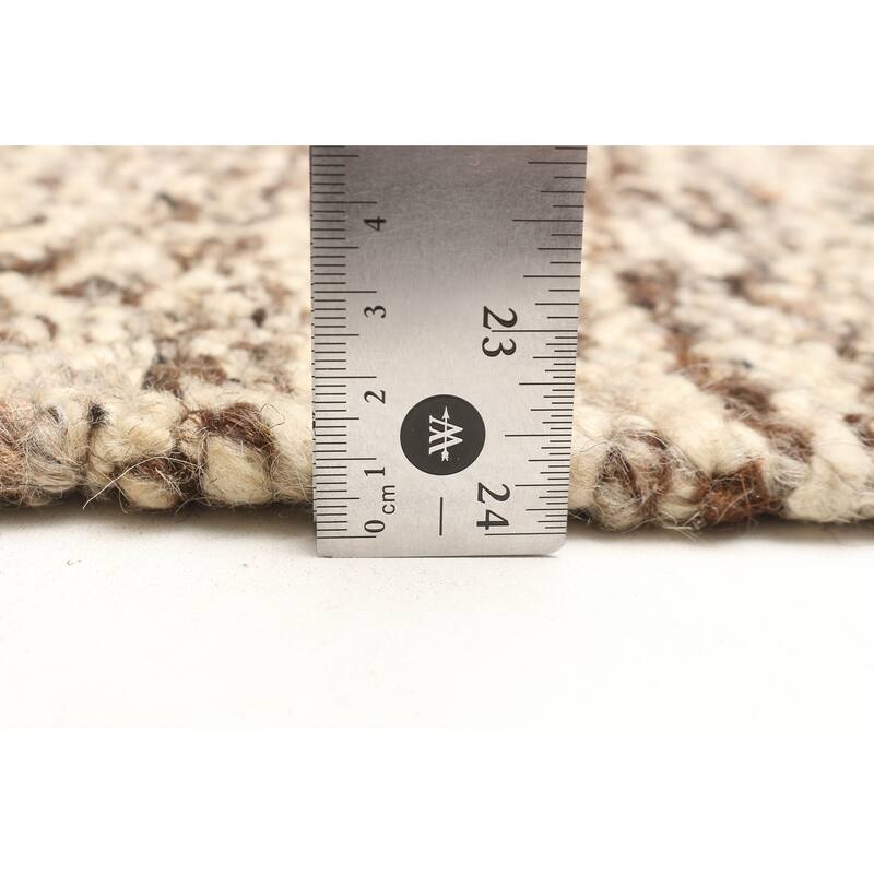 ECARPETGALLERY Braid weave Sienna Brown Wool Rug - 5'6 x 7'8