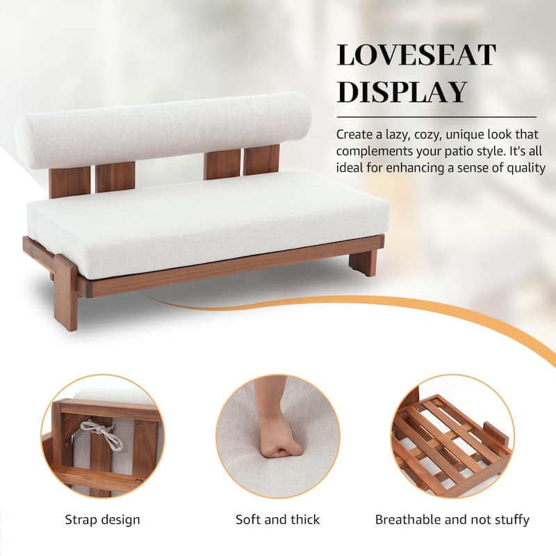 Modern Wooden Outdoor Sofa Set with Cushions