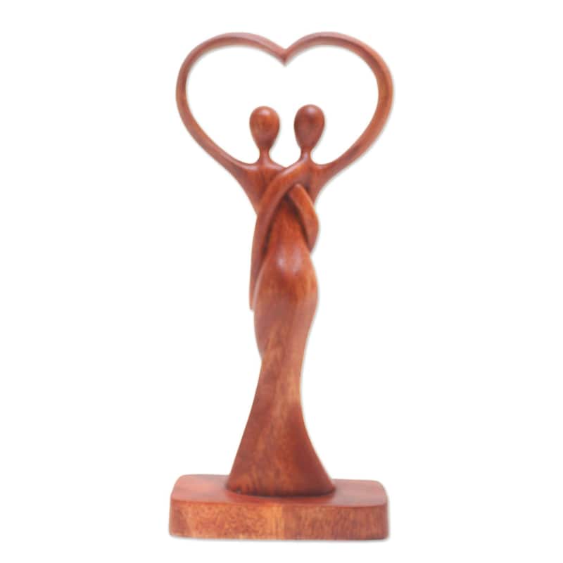 Novica Handmade Falling In Love Wood Statuette