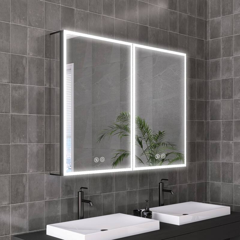 40" x 30" Lighted Medicine Cabinet with Mirror, Recessed Medicine Cabinets for Bathroom - 40" x 30"
