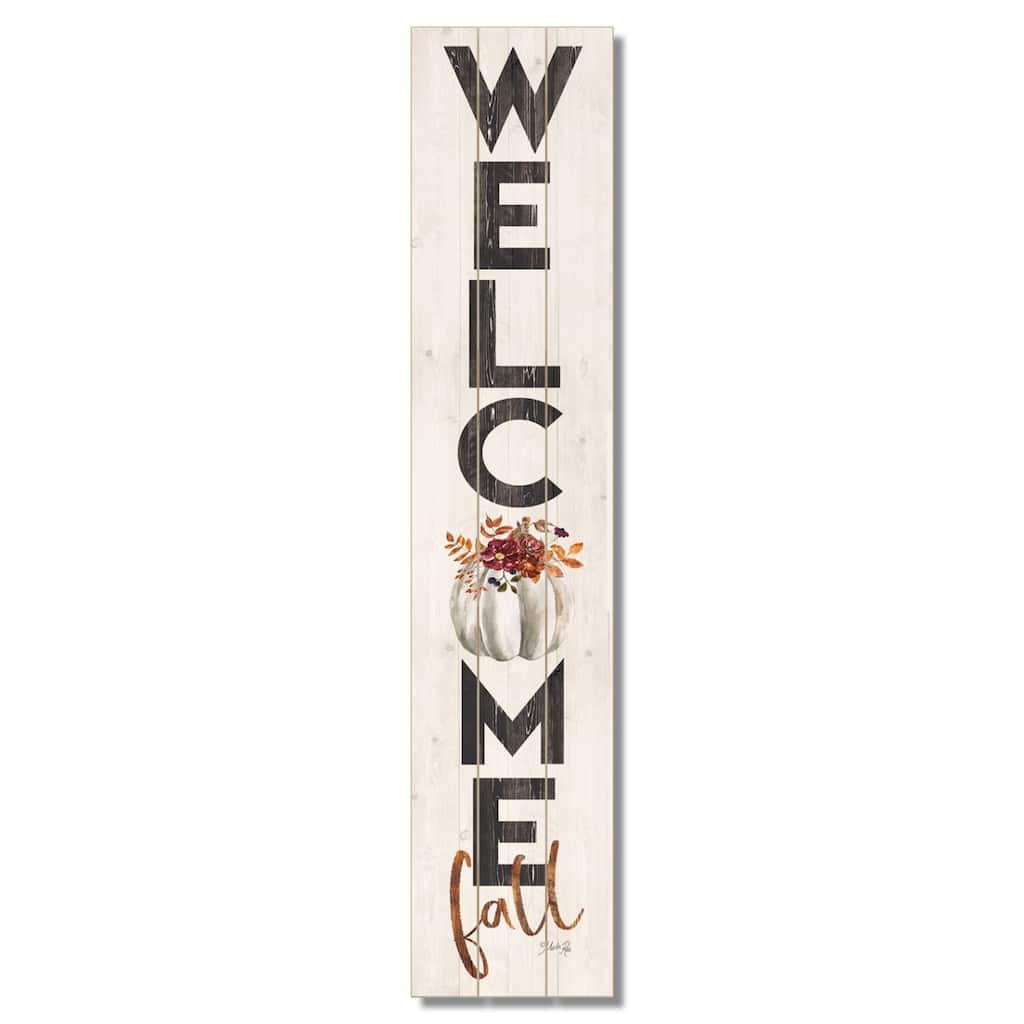 Welcome Fall Vertical Decorative Indoor/Outdoor Pallet Wood Sign 36" by 7.5" Made in the USA