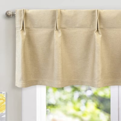 DriftAway Blackout Pinch Pleat Faux Linen Textured Solid Valance