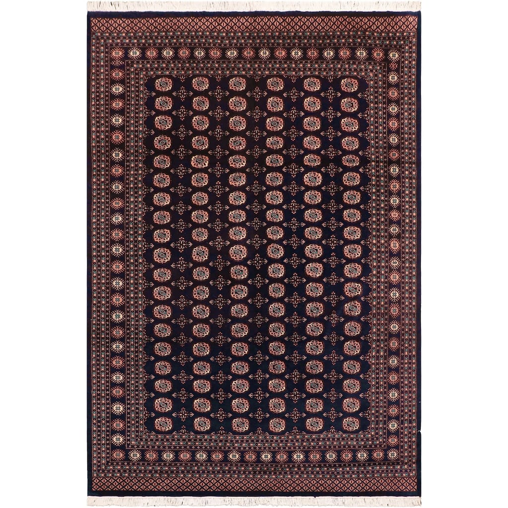 Tribal Bokhara Duke Blue/Blue Hand Knotted Wool Rug - 8'4'' x 9'11''