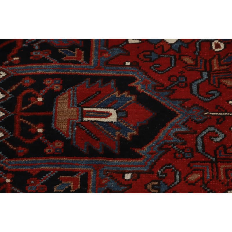 Hand Knotted Oriental 100% Wool Carpet Traditional Medallion Red Heriz Area Rug - 11' 3'' X 8' 4''