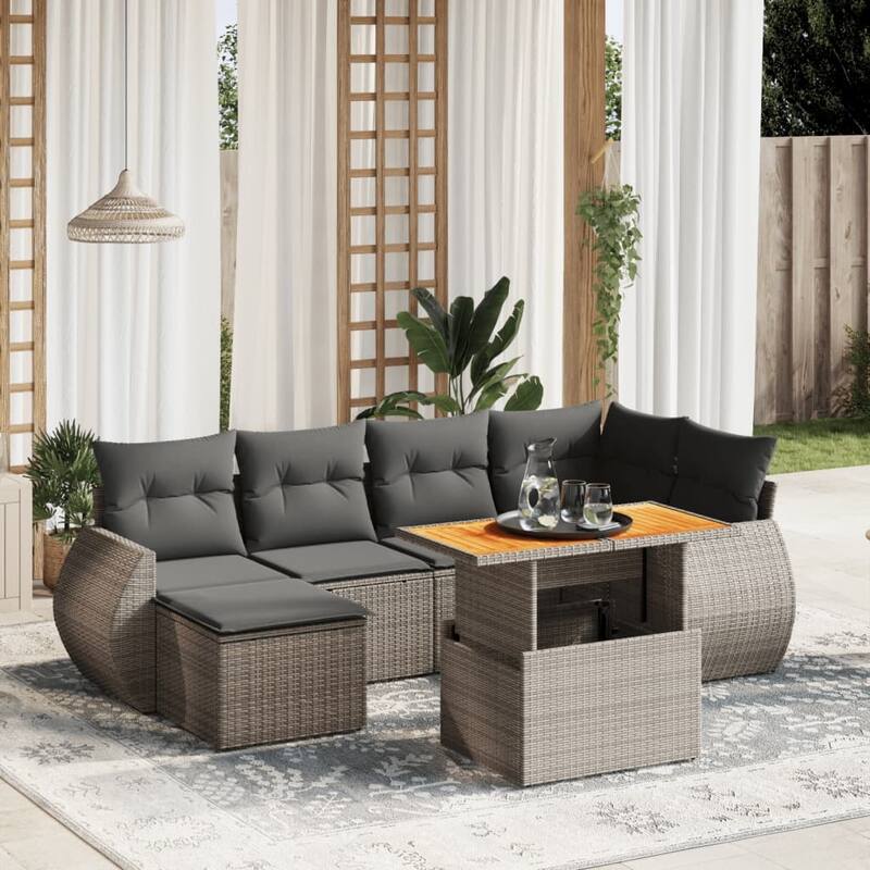 vidaXL Garden Sofa Set Grey - 21.7 x 39.4 x 28.7