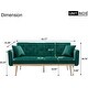 preview thumbnail 37 of 83, Velvet Futon Sofa Bed with 5 Golden Metal Legs, Sleeper Sofa Couch with Two Pillows, Convertible Loveseat for Living Room